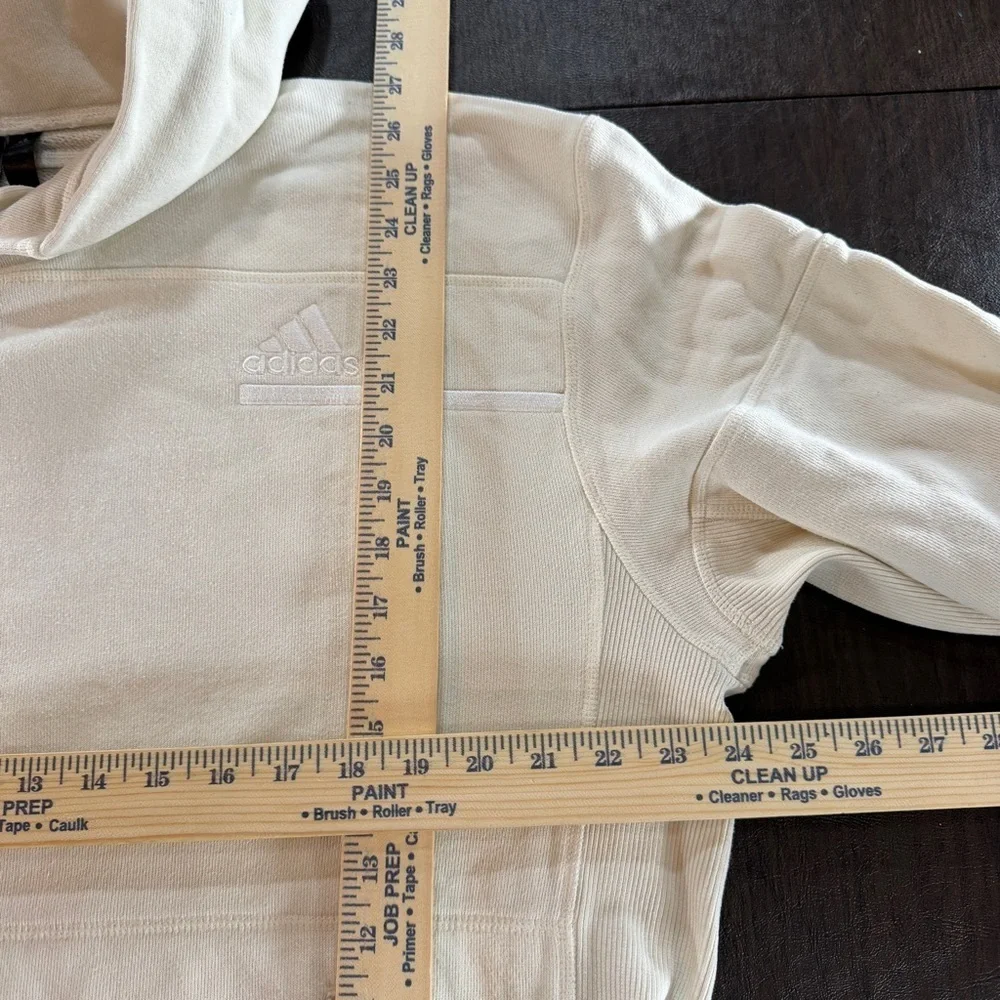 Adidas Men's White Hoodie Sweater with Zipper Pockets Sz L